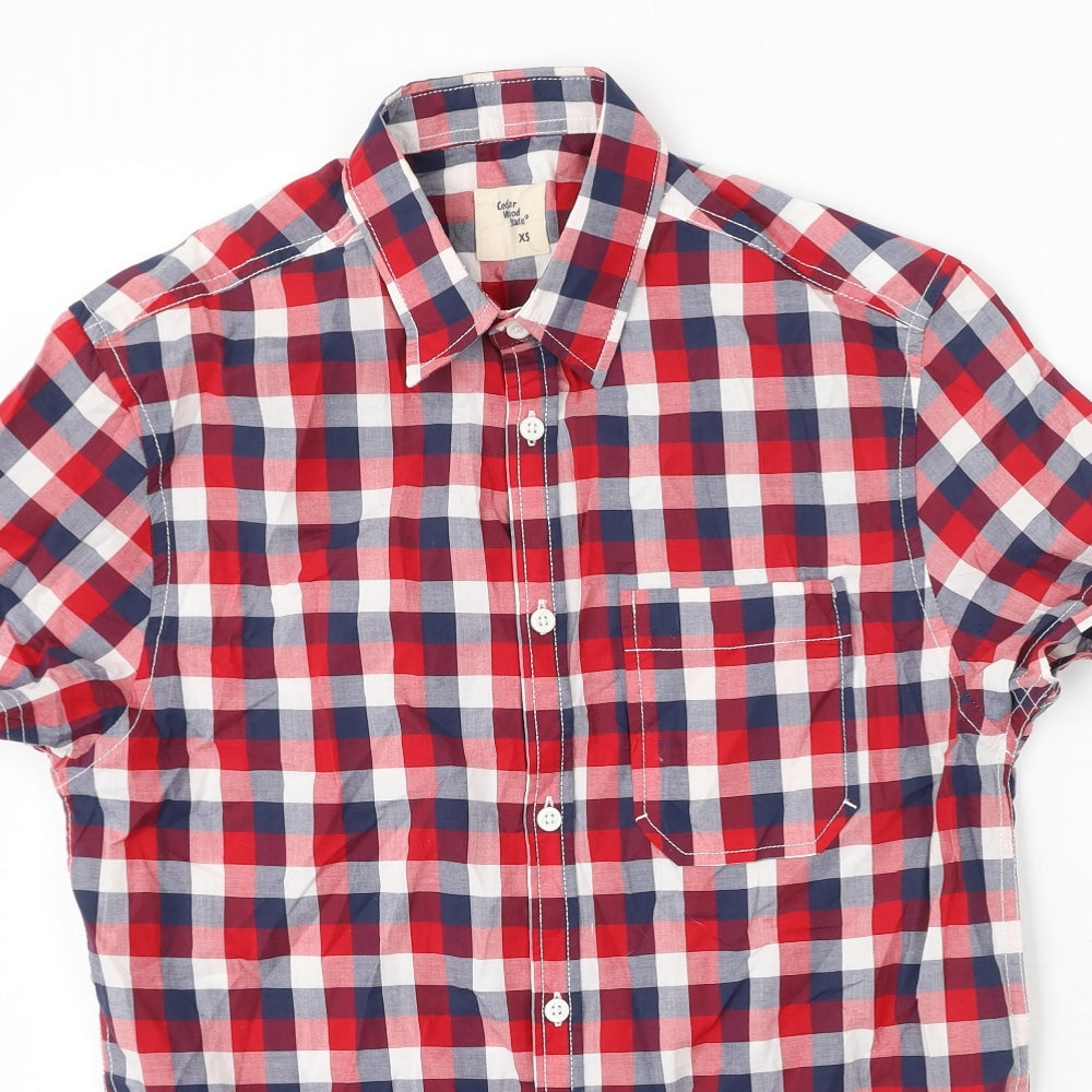 Cedar Wood State Mens Red Plaid Cotton  Button-Up Size XS Collared