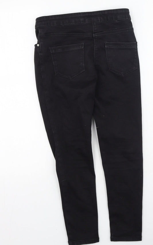 Preworn Girls Black  Cotton Skinny Jeans Size 10 Years  Regular