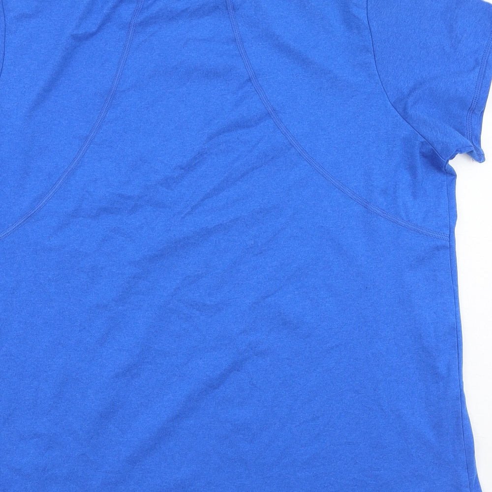 F&F Mens Blue  Polyester  T-Shirt  Round Neck