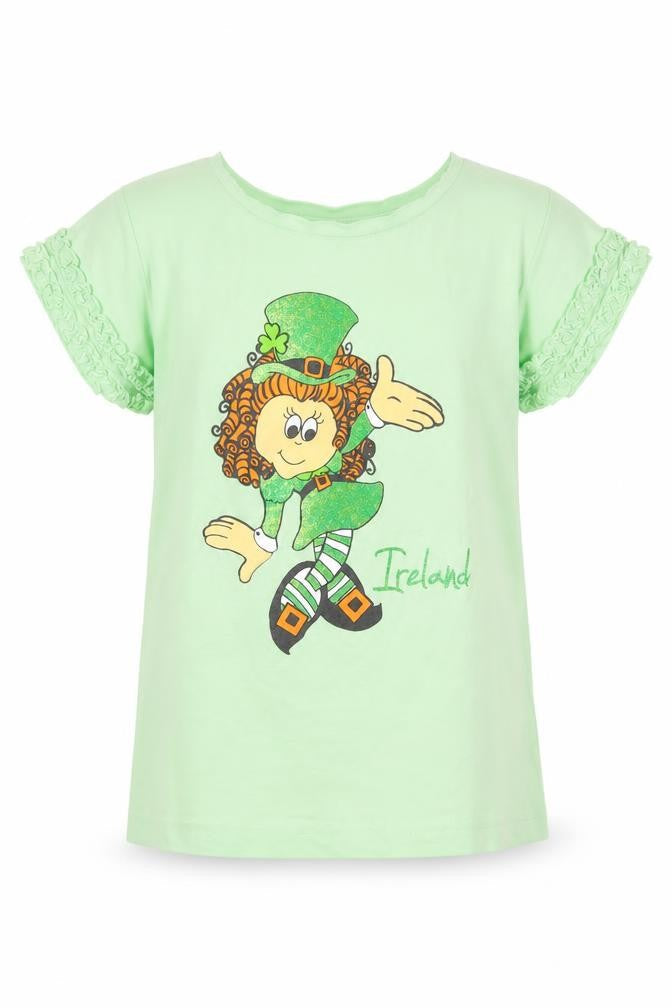 Traditional craftwear Girls Green  Cotton Basic Casual Size 5-6 Years Round Neck
