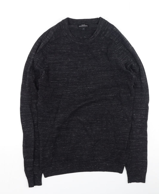 NEXT Mens Grey Round Neck  Cotton Pullover Jumper Size XS