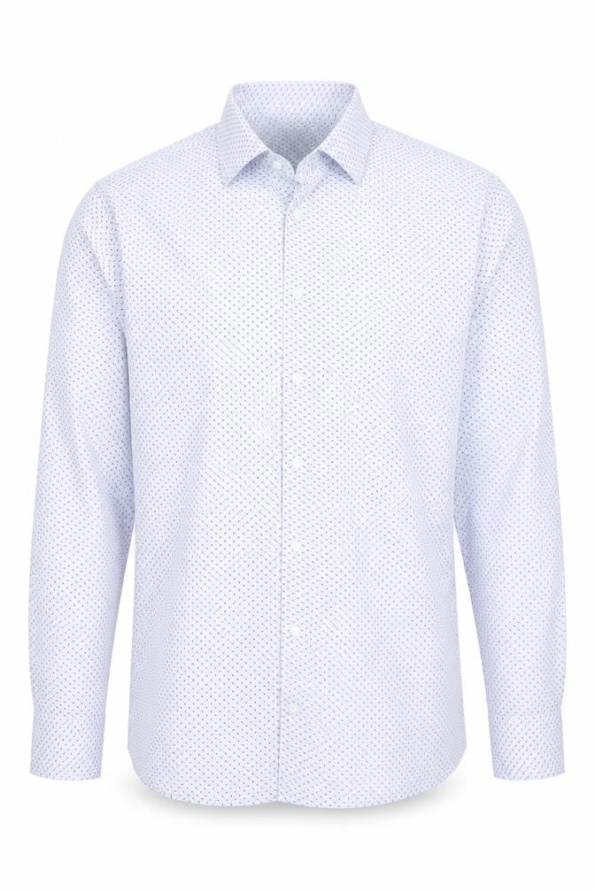 Marks and Spencer Mens Blue  Polyester  Button-Up Size 43 Collared