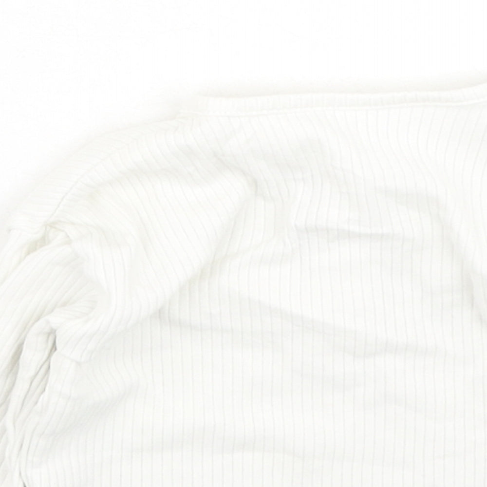 TU Baby White  Cotton Basic Casual Size 0-3 Months Round Neck