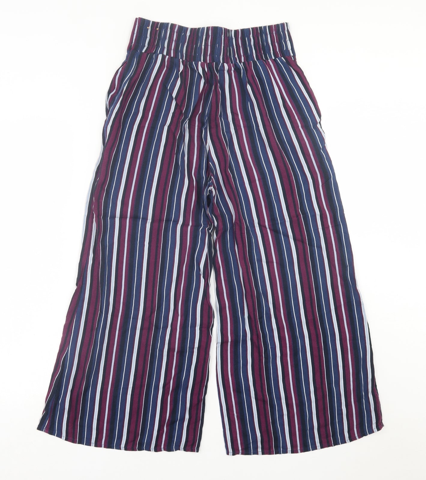 Hollister Womens Purple Striped Viscose Trousers  Size XS L22 in Regular Button
