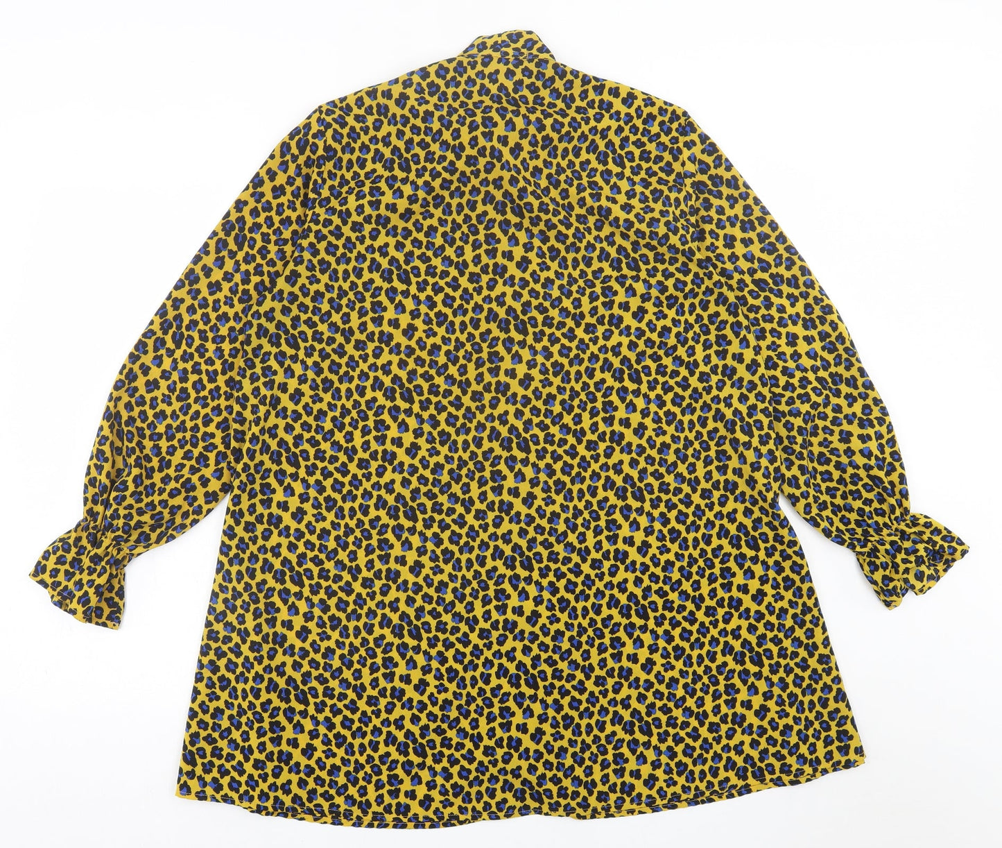 Jubylee  Womens Yellow Animal Print Viscose A-Line  Size S  Halter Tie