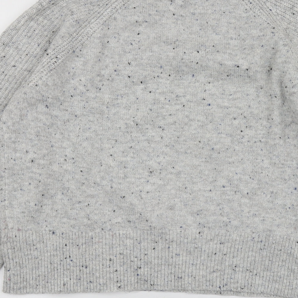 M7S Womens Grey Round Neck  Acrylic Pullover Jumper Size M