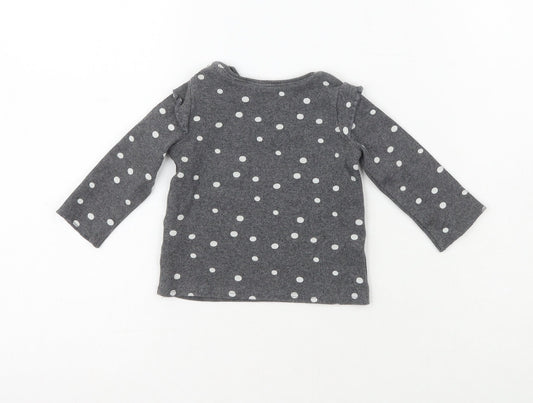NEXT Boys Grey Polka Dot Cotton Pullover Jumper Size 3-6 Months
