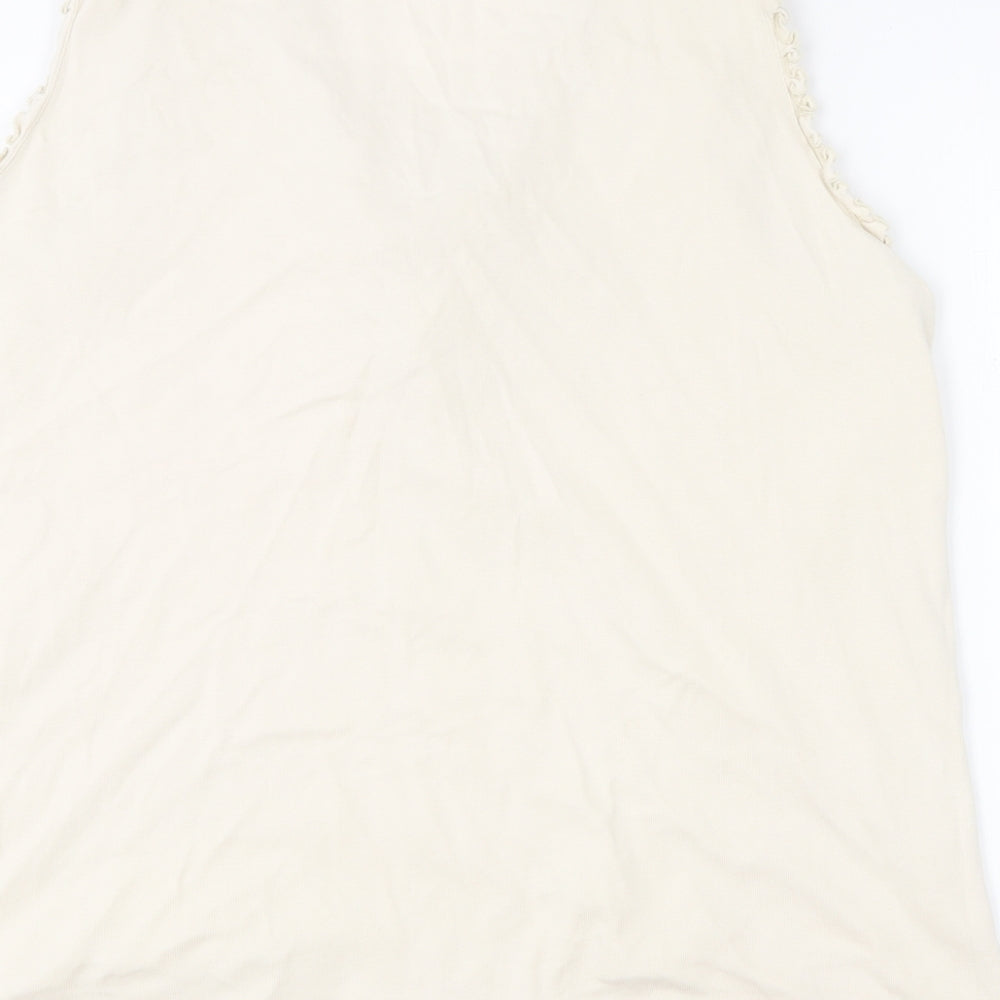 Agenda Womens Beige  Cotton Basic Tank Size 22 Round Neck