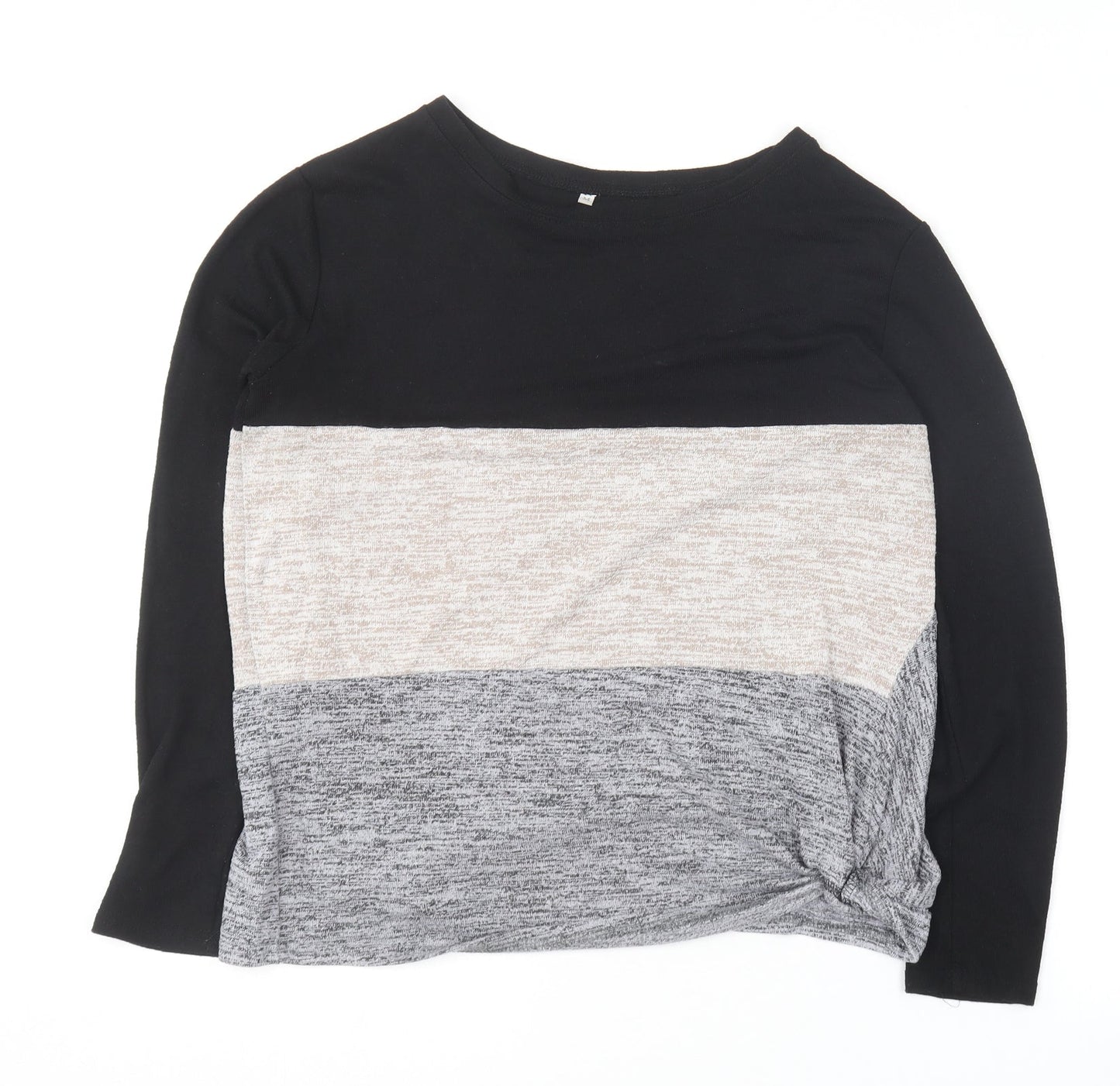 Preworn Womens Black Round Neck  Cotton Pullover Jumper Size M