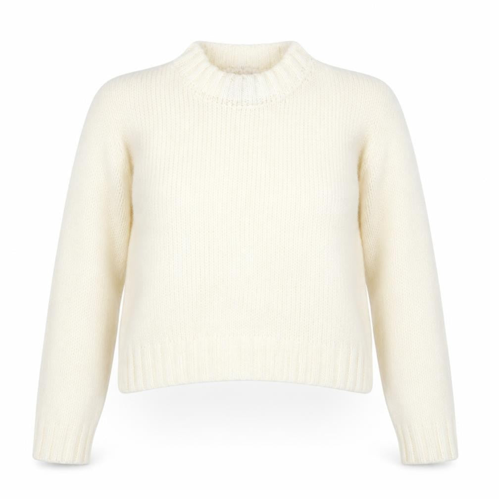 QED London Womens Ivory Crew Neck  Cotton Pullover Jumper Size 14