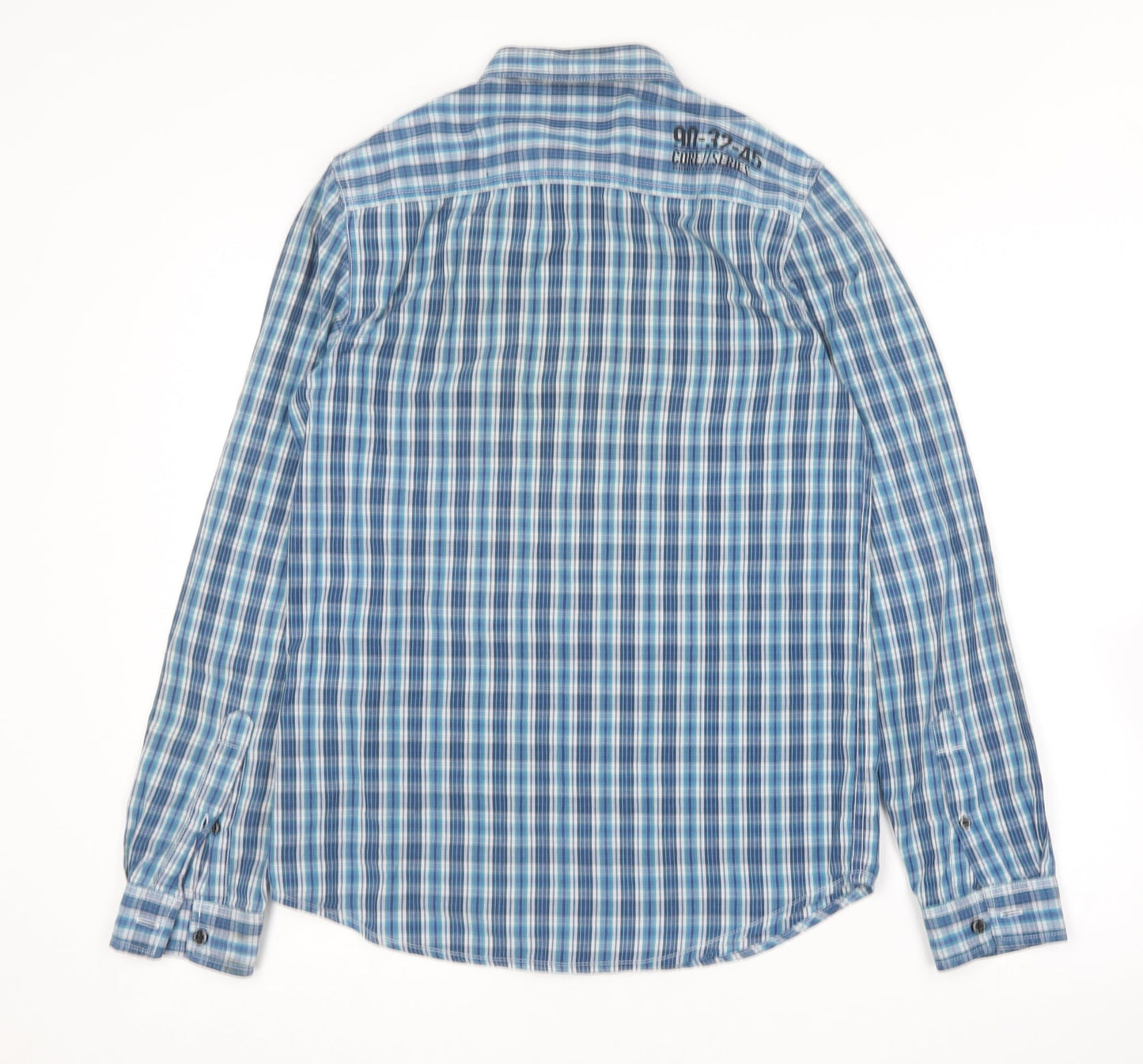 Core Series Mens Blue Plaid Cotton  Button-Up Size S Collared