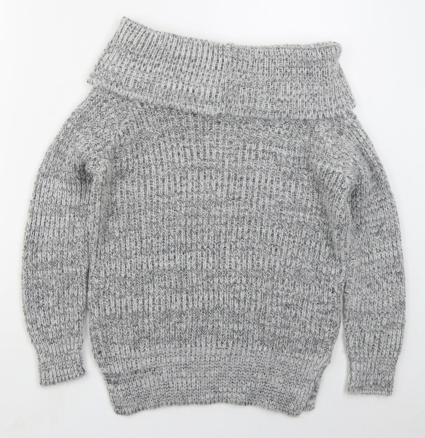 New Look Womens Grey Roll Neck  Acrylic Pullover Jumper Size 6