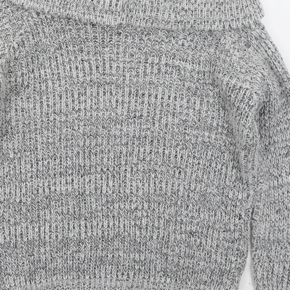 New Look Womens Grey Roll Neck  Acrylic Pullover Jumper Size 6