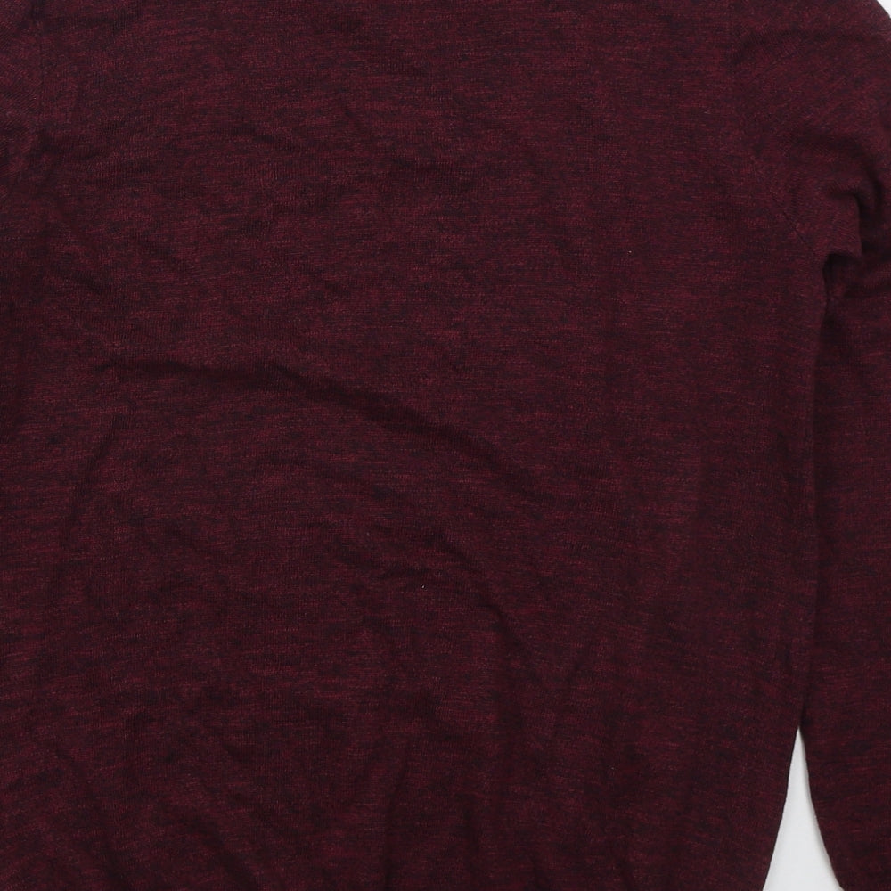 M&Co Mens Red Crew Neck  Cotton Pullover Jumper Size M