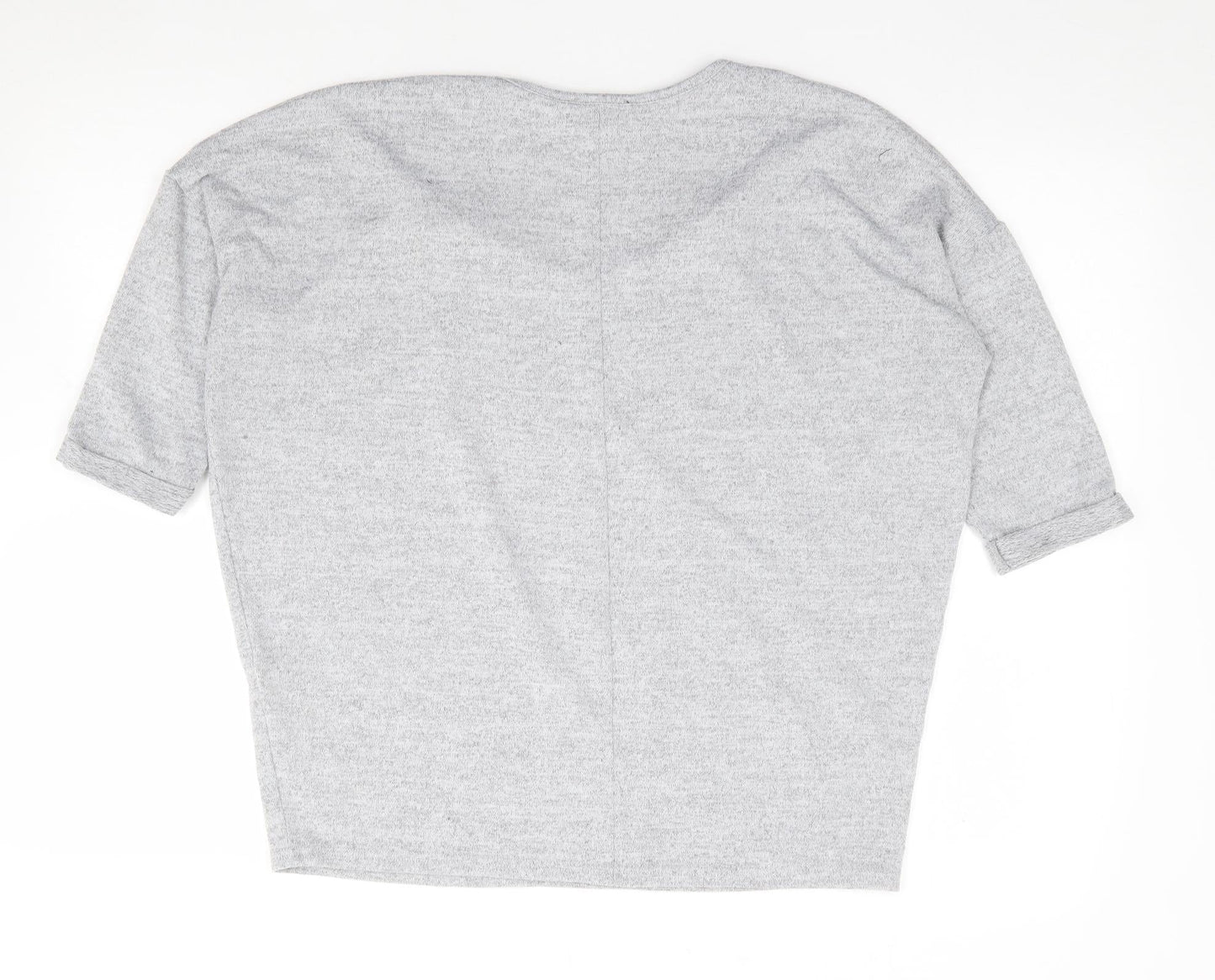 New Look Womens Grey V-Neck  Polyester Pullover Jumper Size S
