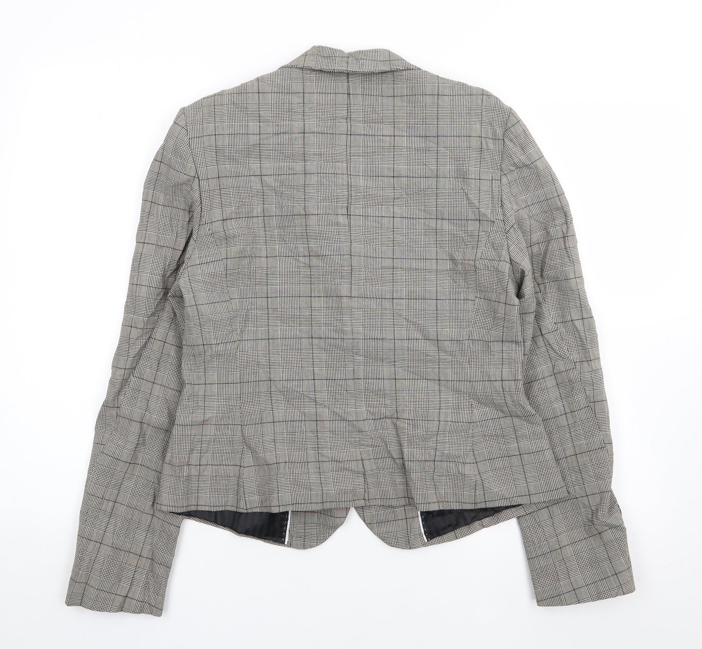 Marks and Spencer Womens Brown Plaid Polyester Jacket Suit Jacket Size 14