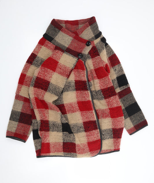 LV Clothing Womens Multicoloured Check  Jacket Coatigan Size M  Button
