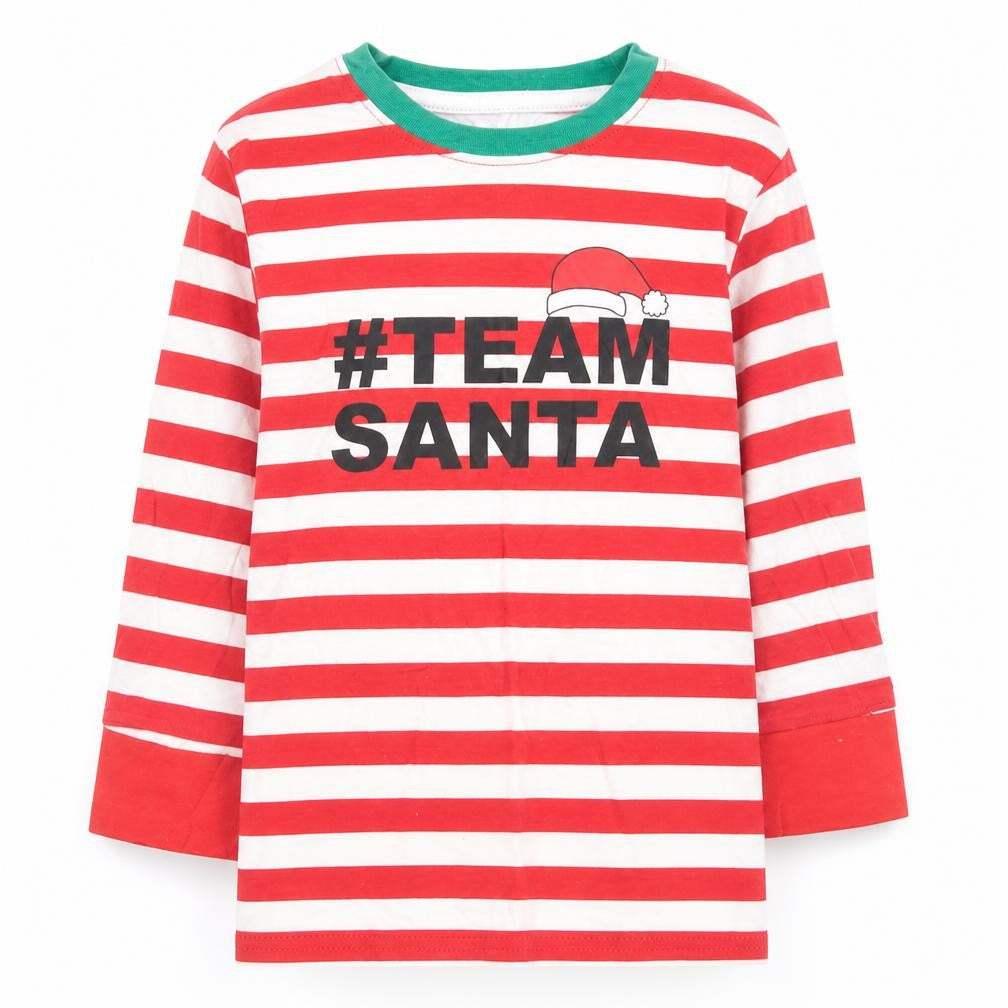 Elves Baby Red Striped Cotton Basic T-Shirt Size 18-24 Months Crew Neck  - Team Santa