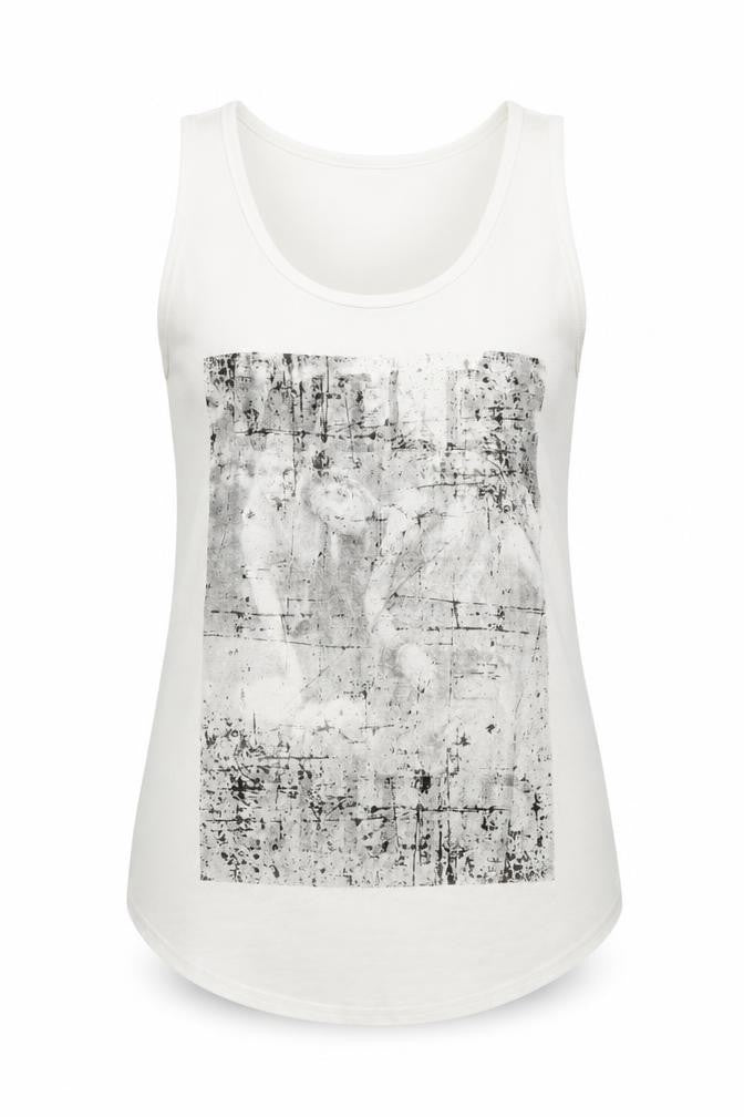 Chemistry Womens White  Viscose Camisole Tank Size S Round Neck - S/M