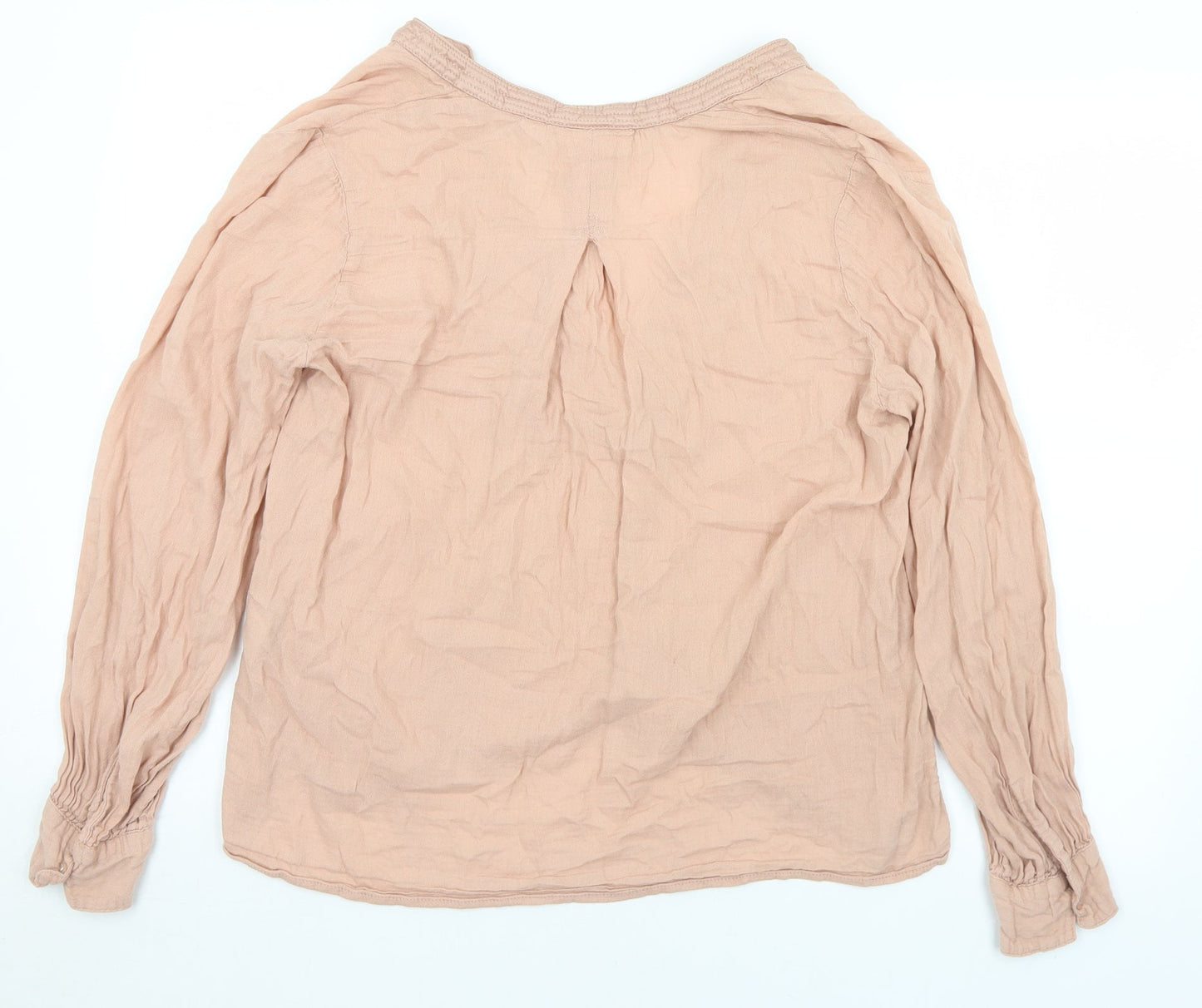 H&M Womens Pink  Cotton Tunic T-Shirt Size 10 V-Neck
