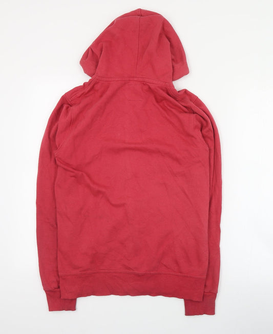 Pull and Bear Womens Red  Cotton Full Zip Hoodie Size S  Zip