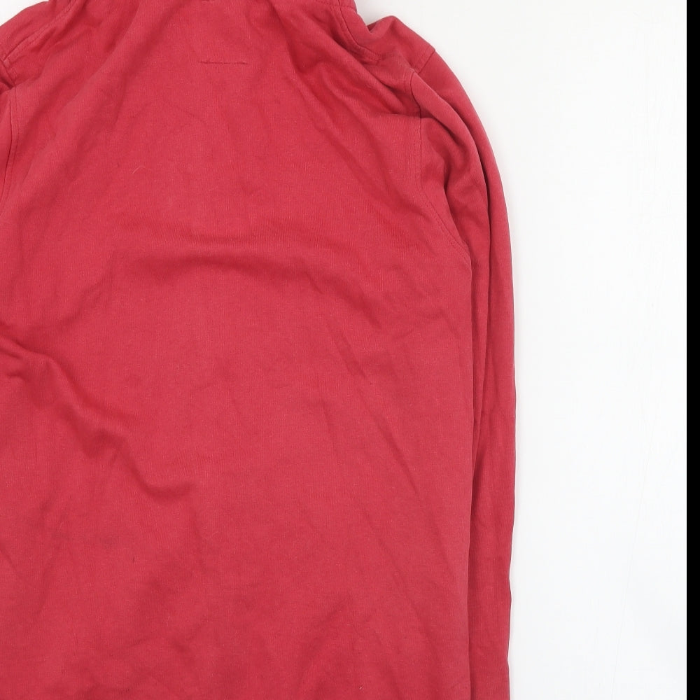Pull and Bear Womens Red  Cotton Full Zip Hoodie Size S  Zip