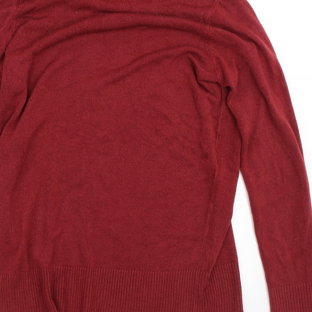 Papaya Womens Red High Neck  Acrylic Pullover Jumper Size 14