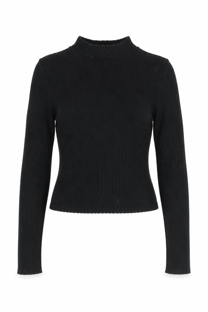 Stradivarius Womens Black Crew Neck  Viscose Pullover Jumper Size XS