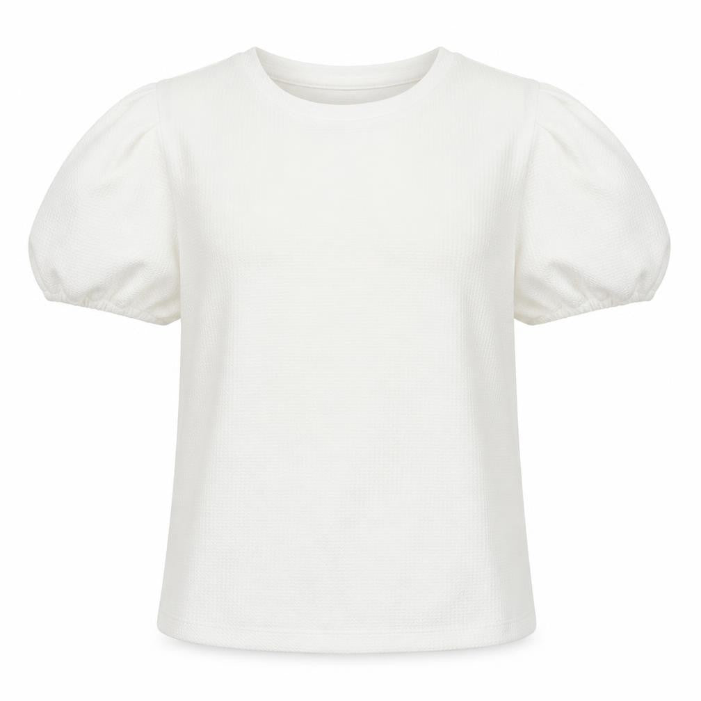 Dunnes Girls White  Polyester Basic Blouse Size 10-11 Years Crew Neck