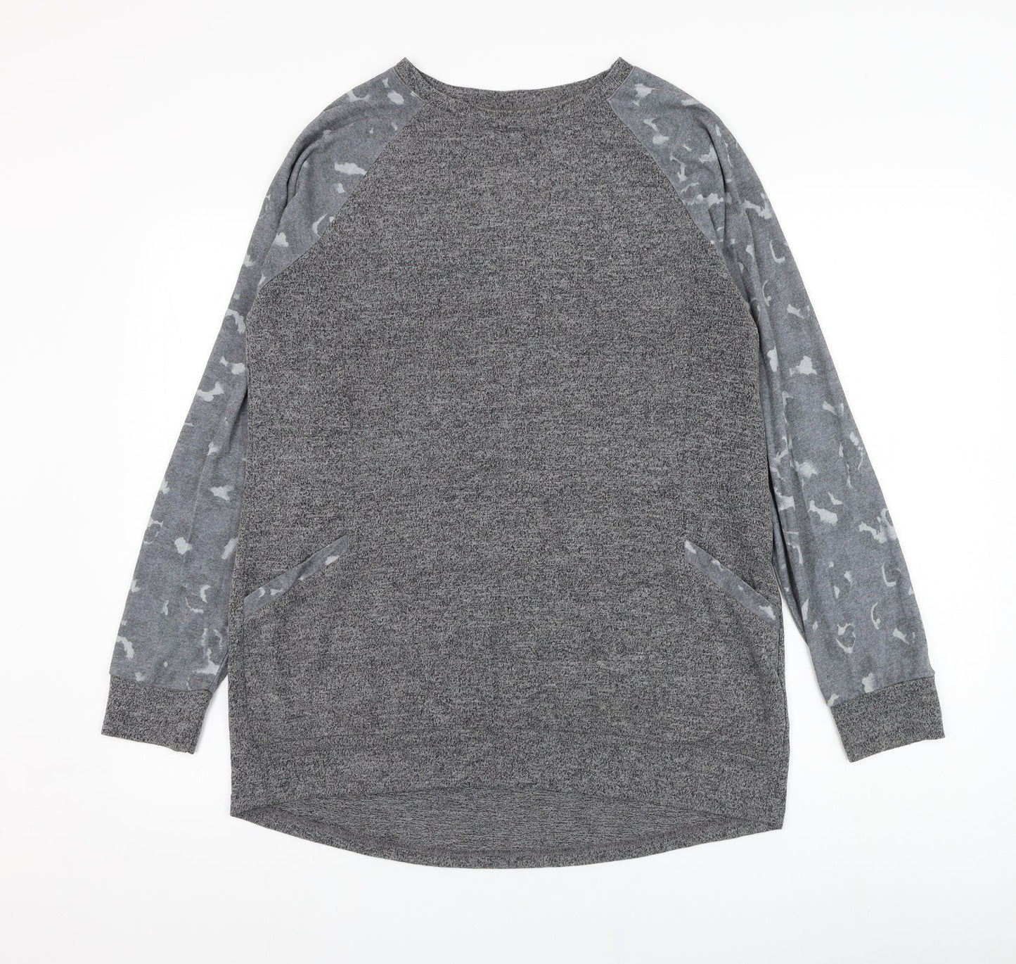 Preworn Womens Grey Round Neck  Cotton Pullover Jumper Size M
