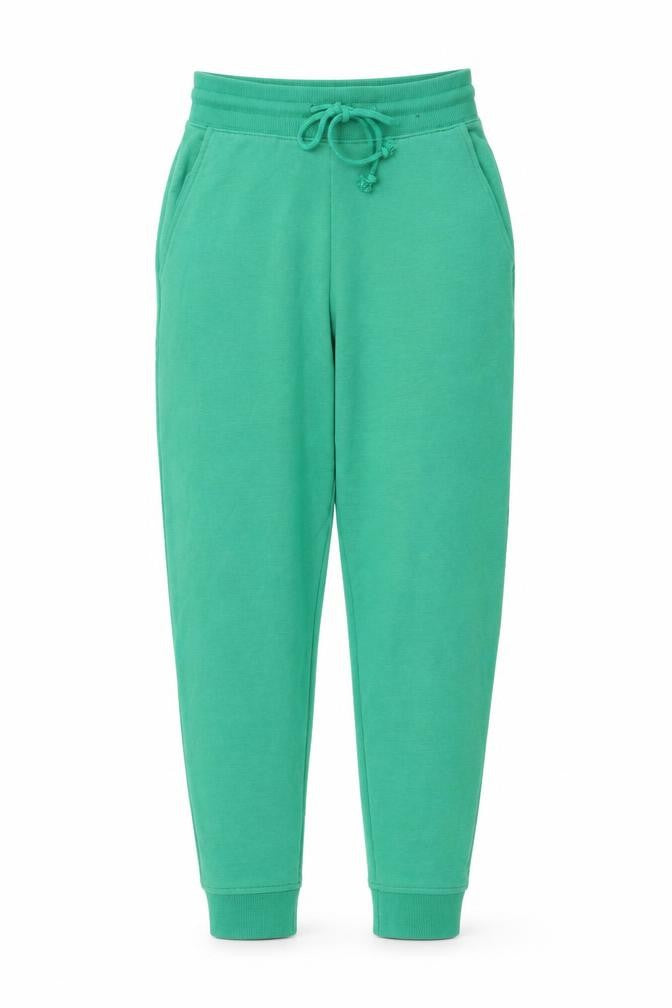 Marks and Spencer Womens Green  Cotton Jogger Trousers Size 6 L26 in Regular