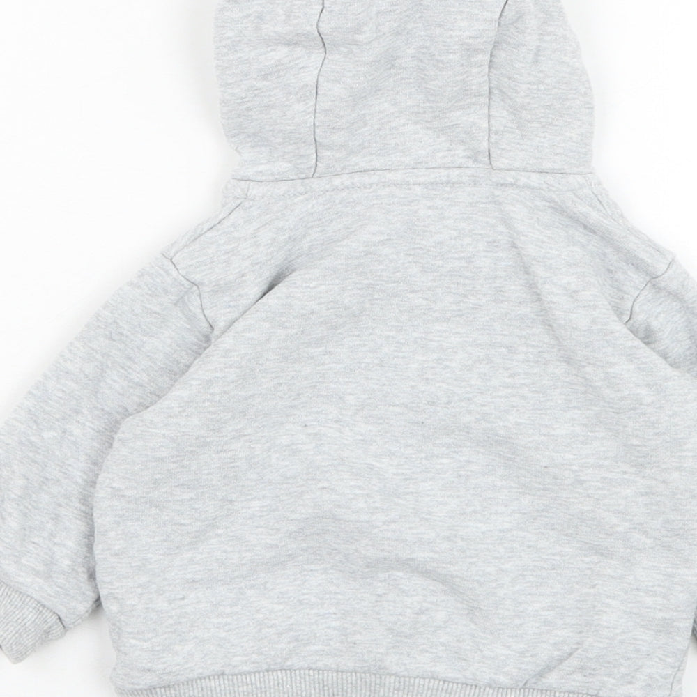 Marks and Spencer Boys Grey  Cotton Full Zip Jumper Size 3-6 Months  Zip