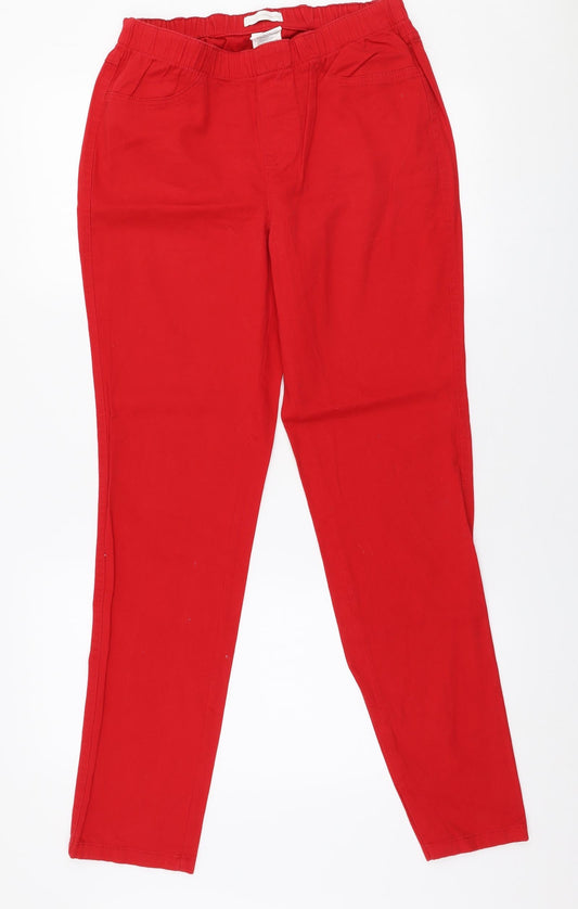 Charles Vogele Womens Red  Cotton Jegging Jeans Size 12 L30 in Slim