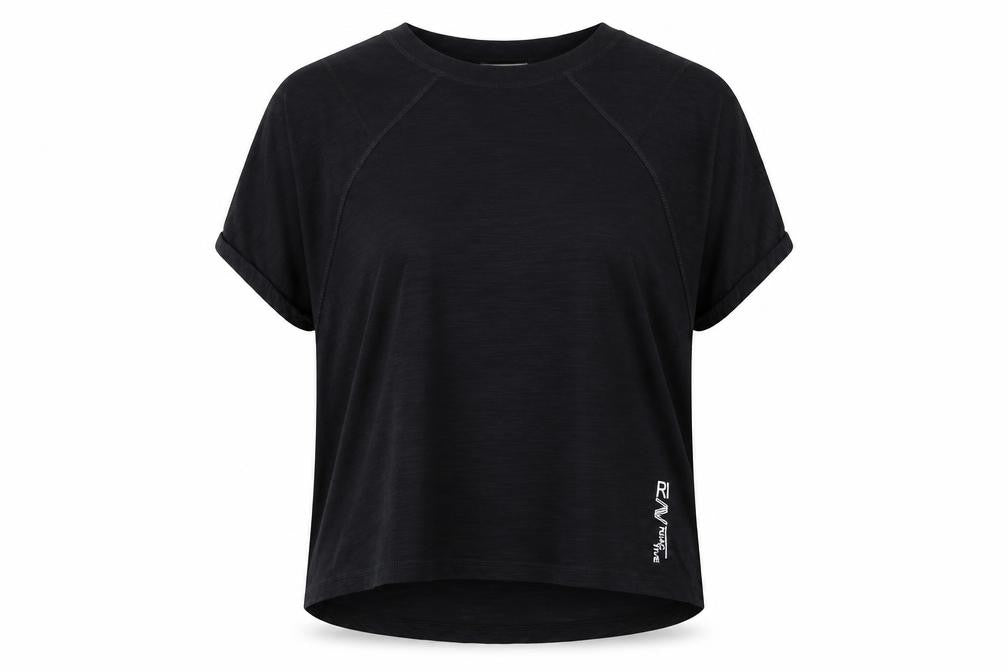 River Island Womens Black  Polyester Jersey T-Shirt Size S Round Neck Pullover