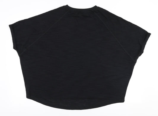 River Island Womens Black  Polyester Jersey T-Shirt Size S Round Neck Pullover
