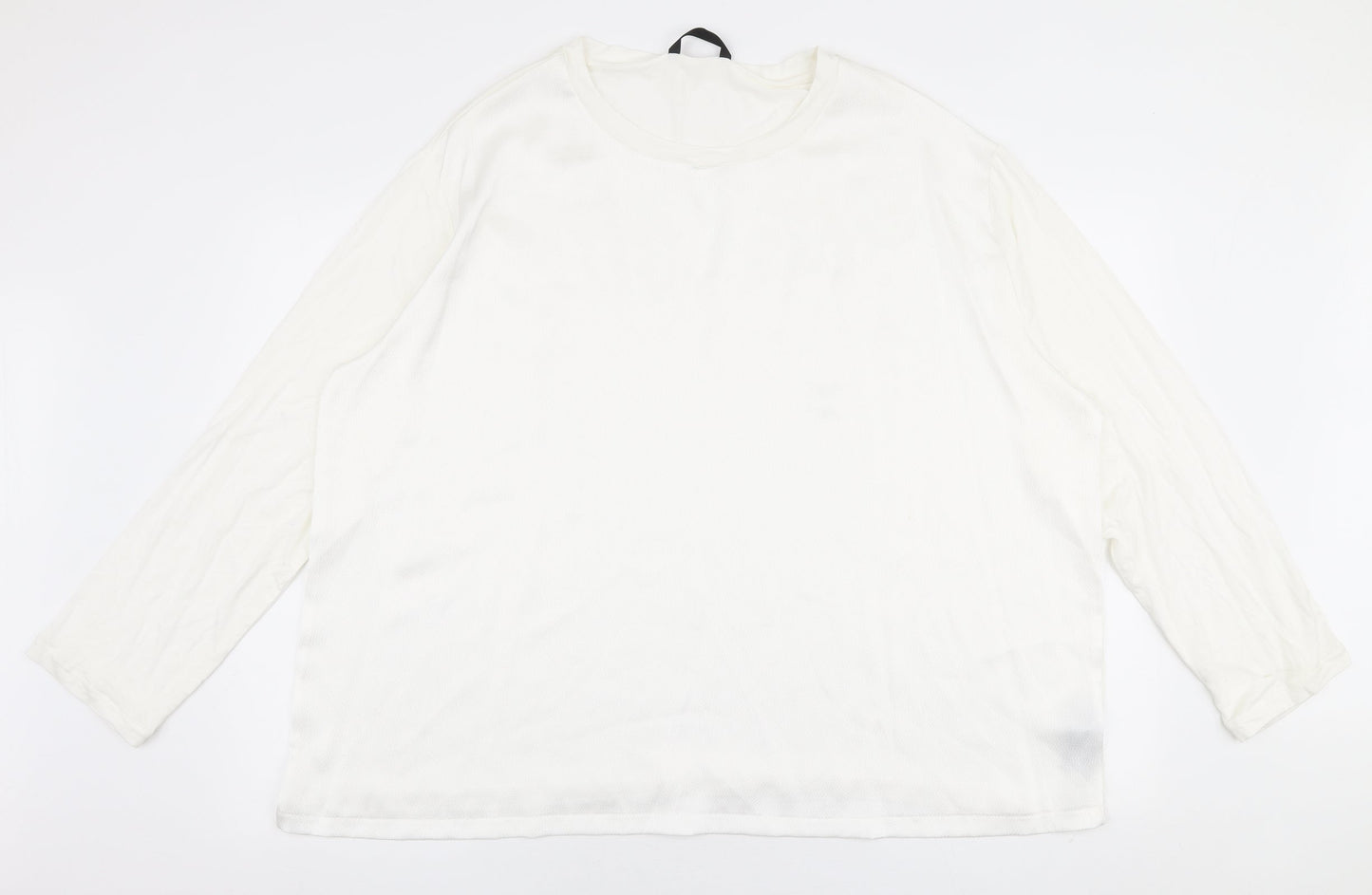 Dunnes Stores Womens White  Polyester Jersey Blouse Size 2XL Round Neck