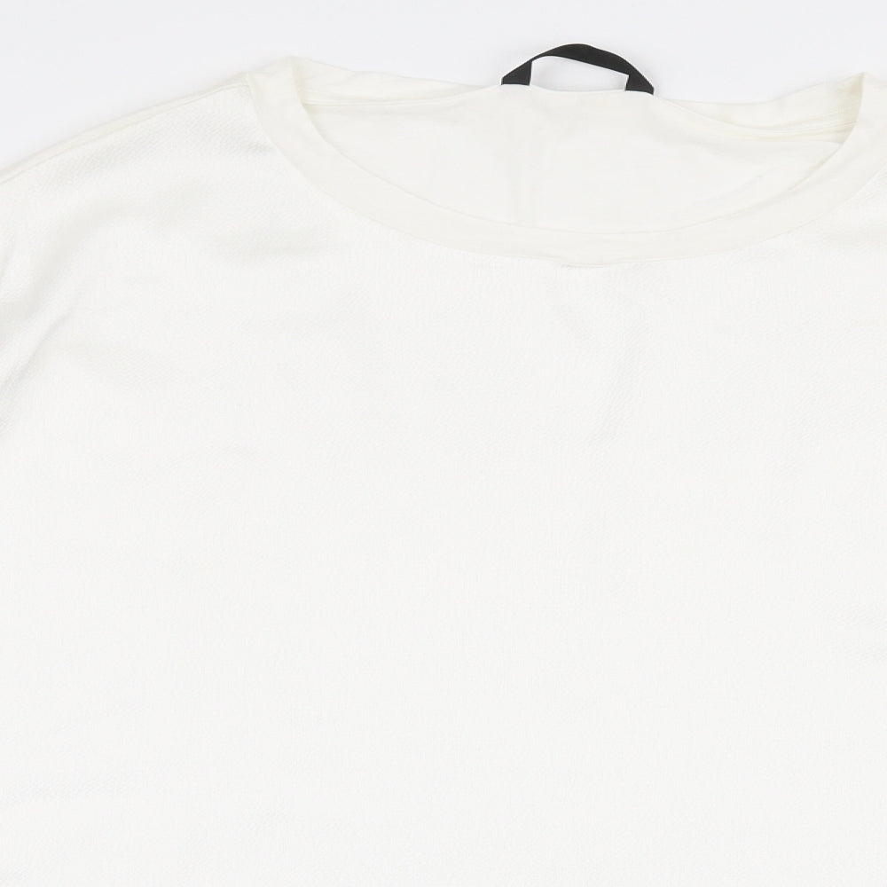 Dunnes Stores Womens White  Polyester Jersey Blouse Size 2XL Round Neck
