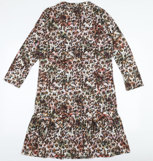 K Design Womens Multicoloured Floral Polyester Trapeze & Swing  Size XS  V-Neck Pullover