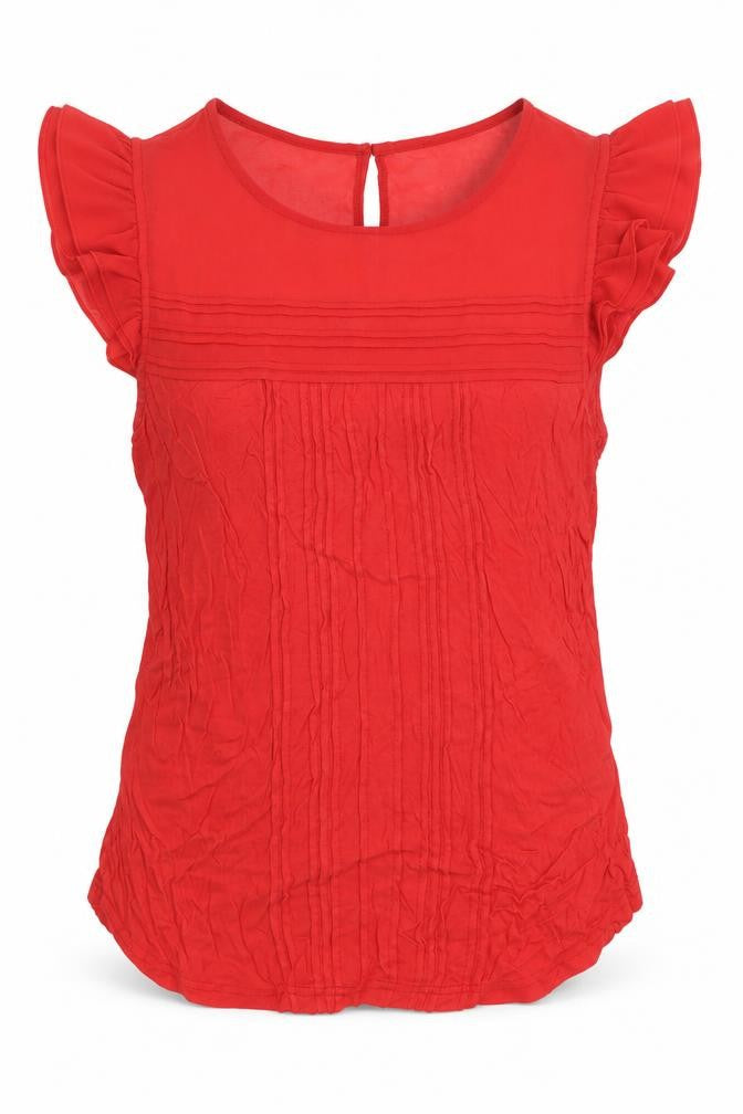 H&M Womens Red  Viscose Jersey Blouse Size S Round Neck