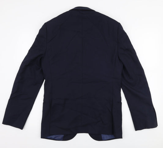 Marks and Spencer Mens Blue  Polyester Jacket Suit Jacket Size 34