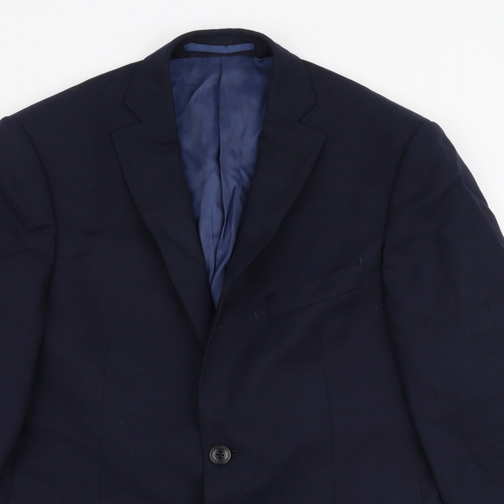 Marks and Spencer Mens Blue  Polyester Jacket Suit Jacket Size 34
