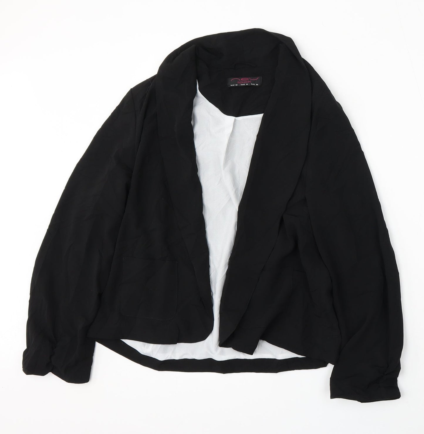 New Look Womens Black  Polyester Jacket Blazer Size 14