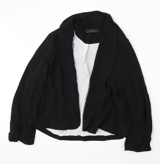 New Look Womens Black  Polyester Jacket Blazer Size 14