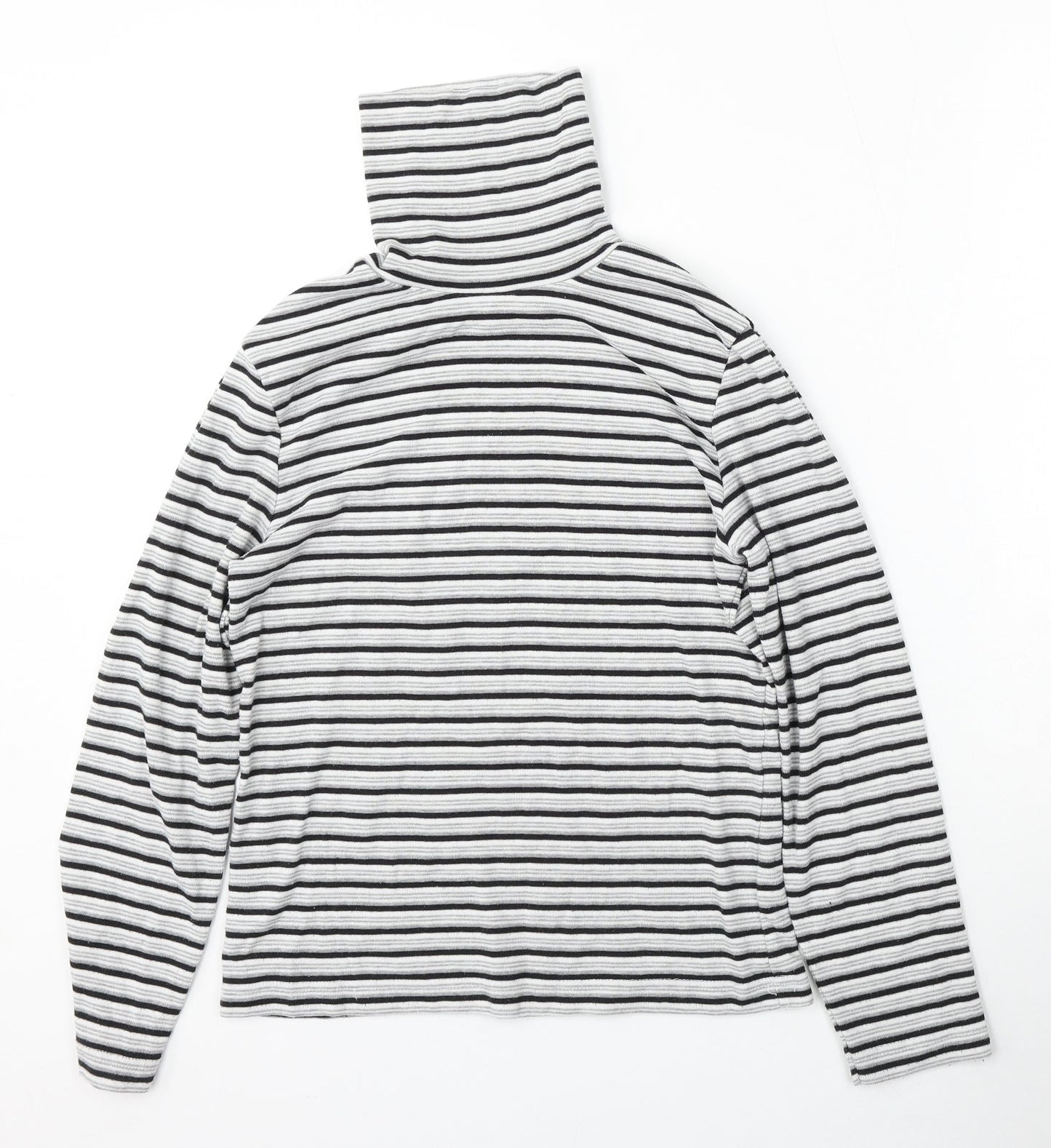 Poppy Womens Multicoloured Mock Neck Striped Polyester Pullover Jumper Size 12