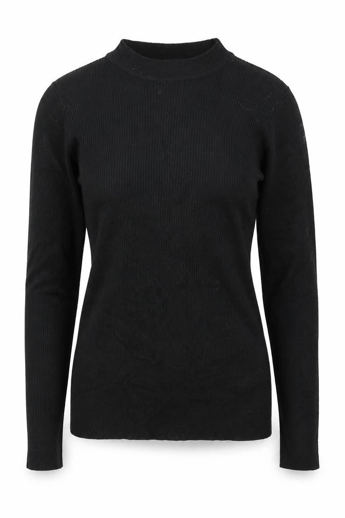 Marks and Spencer Womens Black Round Neck  Viscose Pullover Jumper Size 8