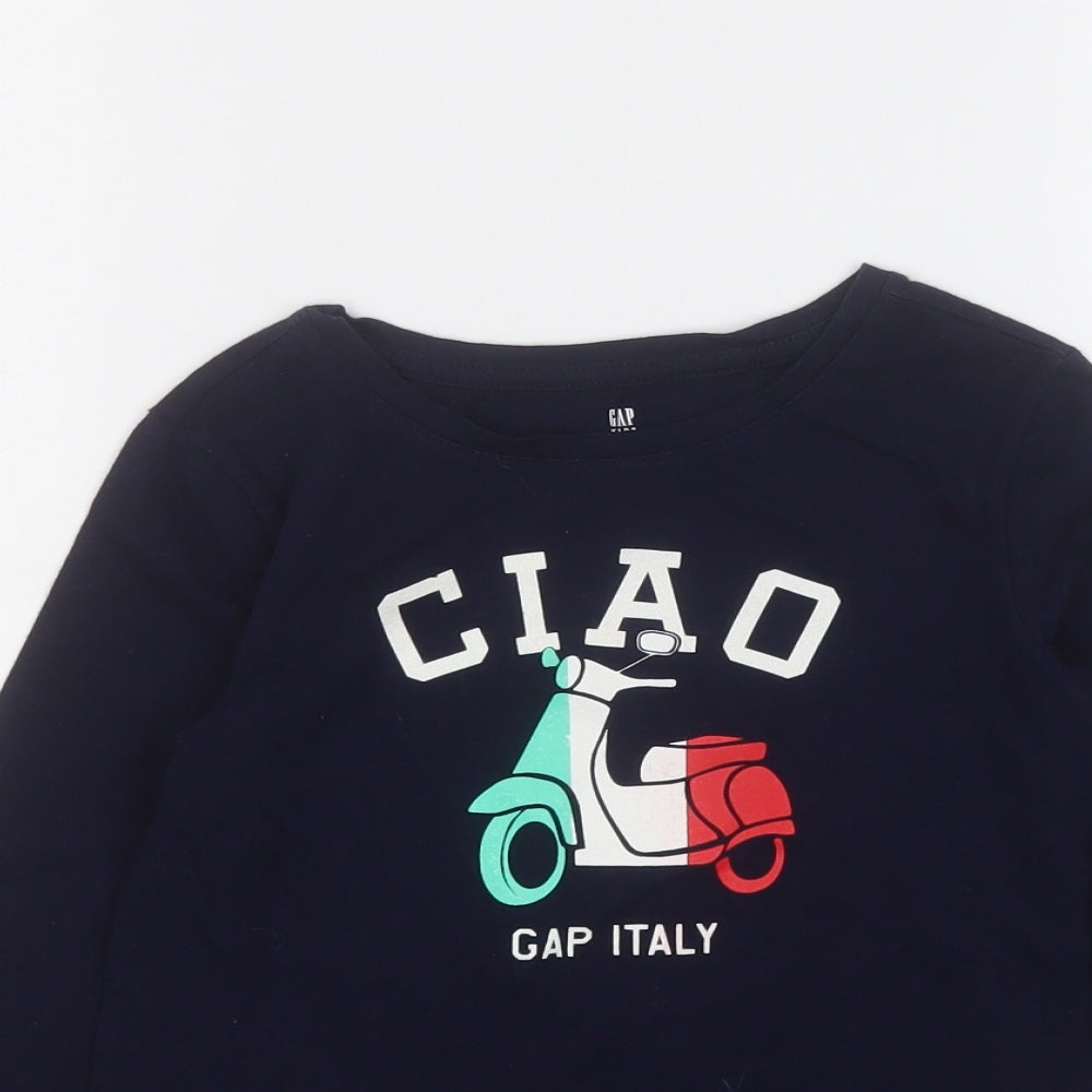 Gap Girls Blue  Cotton Basic T-Shirt Size M Round Neck