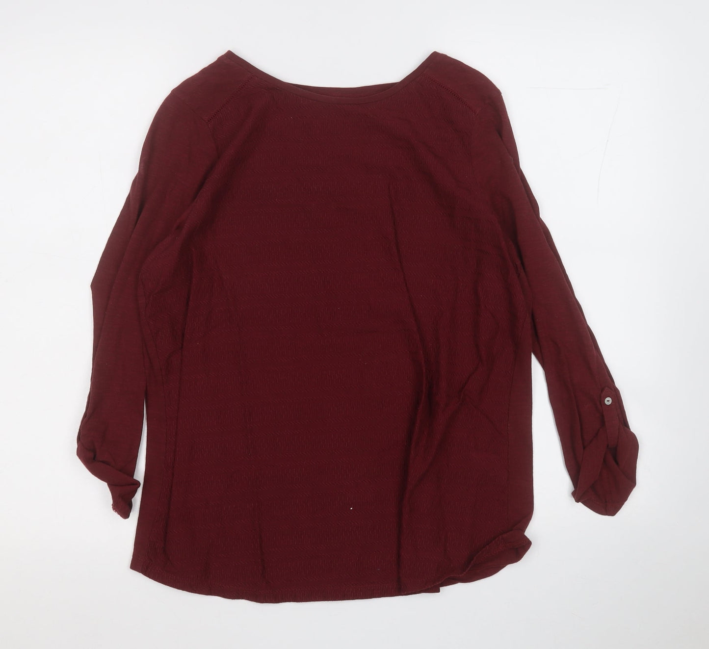 Dunnes Stores Womens Red Round Neck  Cotton Pullover Jumper Size 12