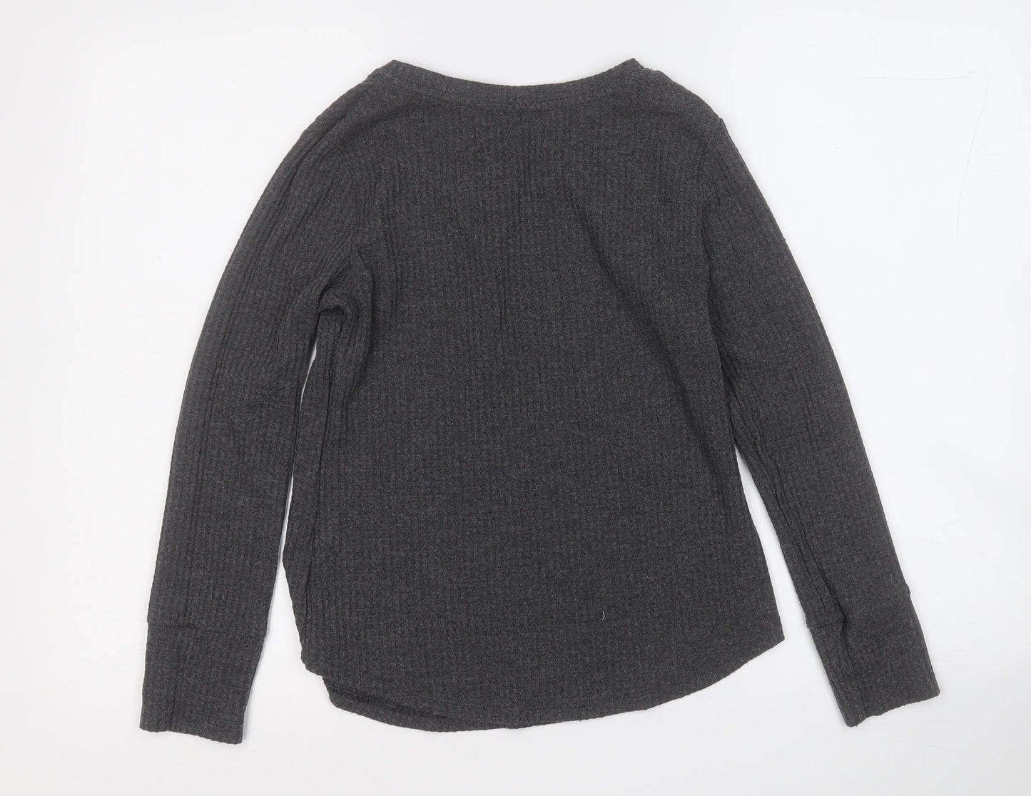 Papaya Womens Grey Round Neck  Polyester Pullover Jumper Size 10