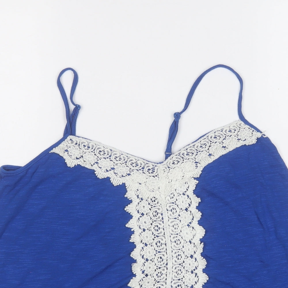 love to lounge  Womens Blue  Polyester Basic Tank Size 10 Round Neck