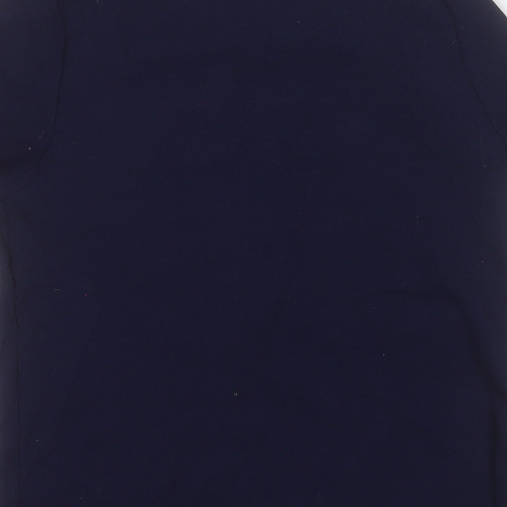 Marks and Spencer Girls Blue Round Neck  Cotton Pullover Jumper Size 13-14 Years